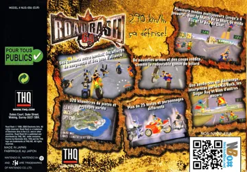 Road Rash 64 (Europe) box cover back